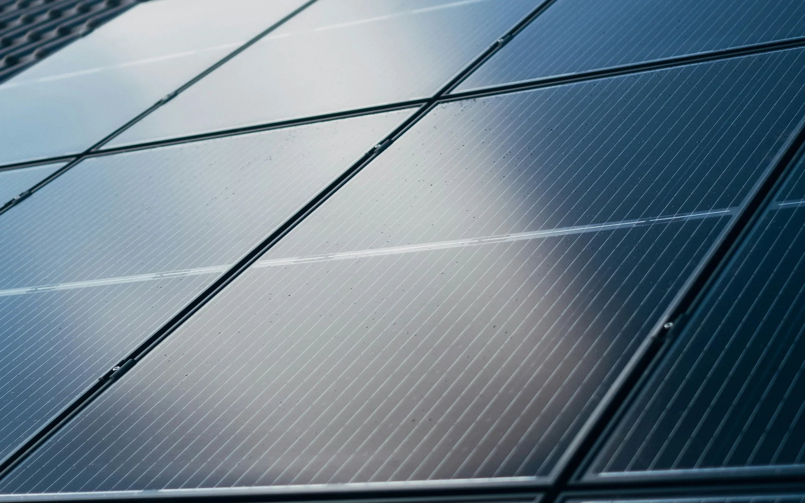 Gros plan sur les cellules et les joints d'un module photovoltaïque
